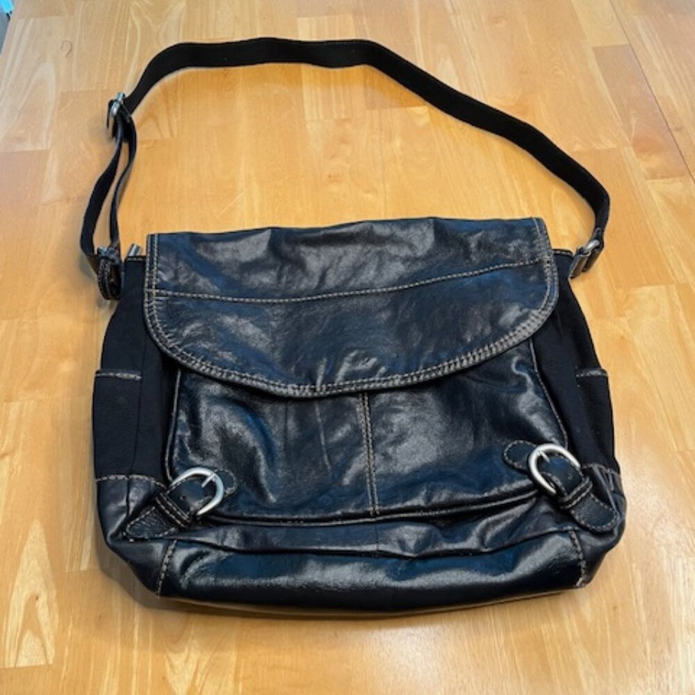 Leather and Canvas Bag - Fossil
